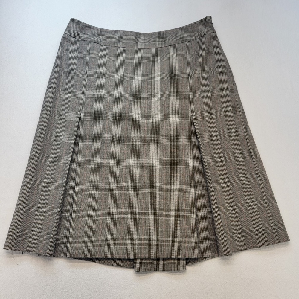 Brooks Brothers 346 Blazer+Skirt 2-pc Set Women 8 Gray Plaid Wool A-Line Pleated - Picture 7 of 16